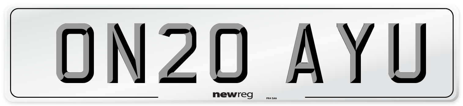 ON20 AYU Number Plate from New Reg